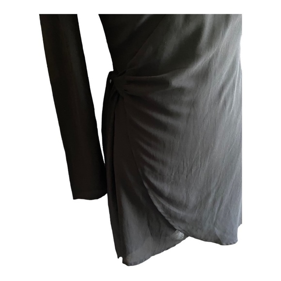 LULUS-BLACK WRAP DRESS-SIZE XS - Picture 4 of 9